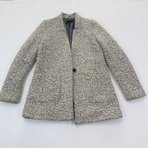Banana Republic Womens Gray Wool Blend Coat Textured Blazer Jacket Medium